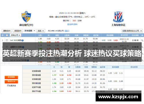 英超新赛季投注热潮分析 球迷热议买球策略